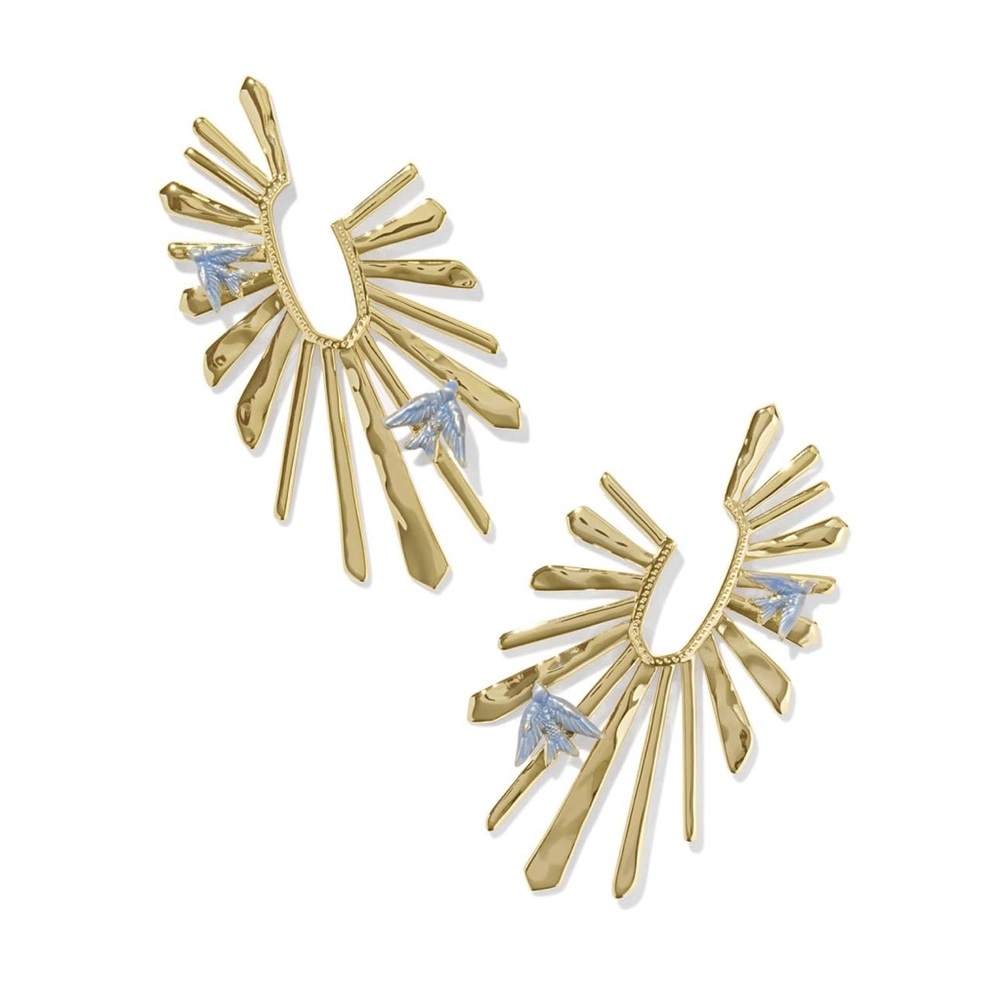 Kendra Scott Melody Bird Gold Hoop Earrings